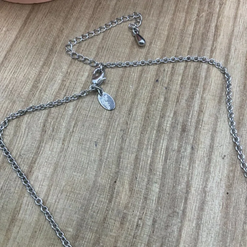 Lia Sophia Polished Hammered Silver Tone Disc Necklace - Picture 5 of 7